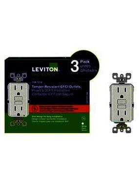 Leviton Decora 15A Tamper-Resistant Slim GFCI Receptacle 3-Pack
